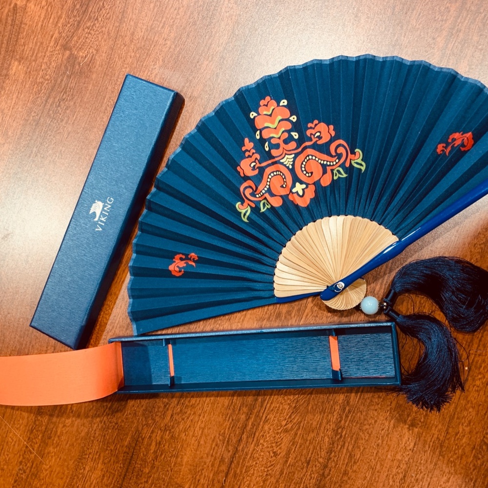 Hand Fan Asian Chinese Japanese Decor or Dress High Quality Viking Cruises NEW